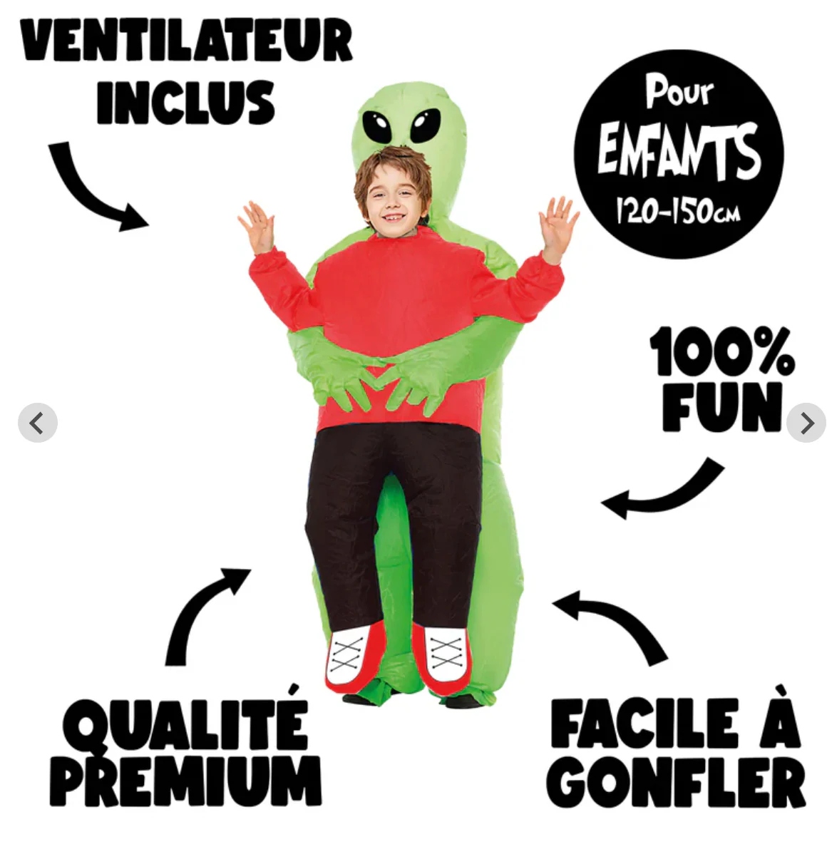 Déguisement Alien Gonflable Enfant / Costume Extra-Terrestre Gonflable Enfant / La Maison Du Déguisement – Image 2