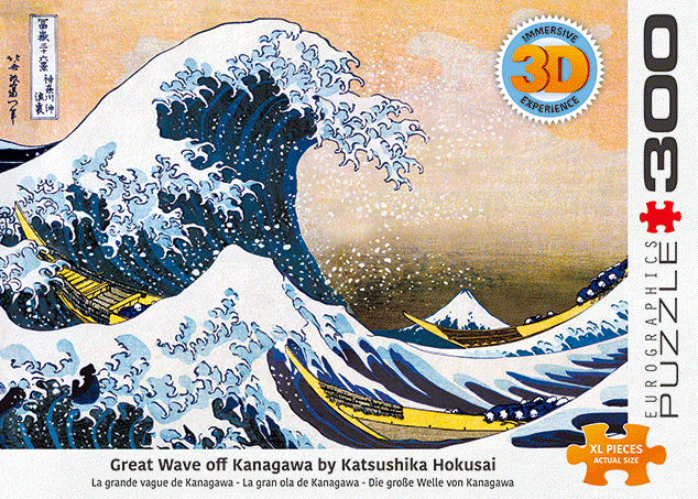 PUZZLE 3 D 300 Pcs Grande vague au large de Kanagawa lenticulaire 3D – Eurographics